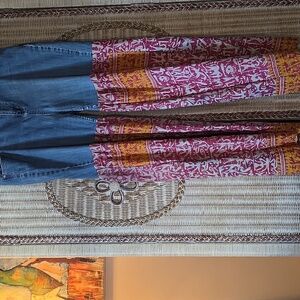 Trendy Colorful Boho Women's Flare Jeans